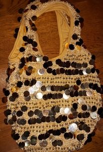 Metallic shoulder/crossbody bag